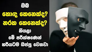 ඔබ හොද කෙනෙක්ද? නැත්තම් නරක ද? හරියටම බලාගමු - Personality Test