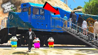 GTA 5 : Franklin Landing First Train Experience With Shinchan & Pinchan in GTA 5 ! JSS GAMER