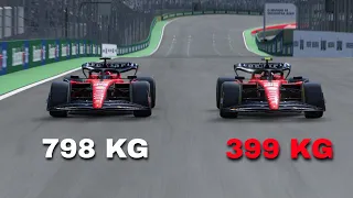 WHAT IF 2023 F1 CARS WEIGHED ONLY HALF THEIR WEIGHT?! 🤯