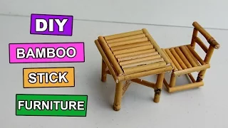 DIY bamboo stick Table and Chair - Mini Furniture #5