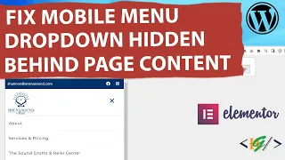 How to Fix Mobile Menu Dropdown Hidden / Appear Behind Page Content in Elementor Pro WordPress