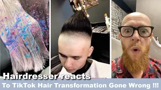 Hairdresser Reacts to Tik Tok Hair Transformations gone wrong!!! hair fails and wins compilation