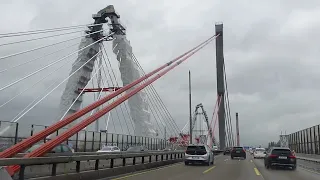 Fahrt über die Rheinbrücke Leverkusen