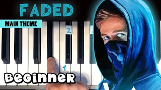 Faded - Alan Walker | BEGINNER PIANO TUTORIAL | super easy