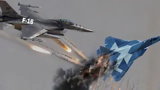 10 minutes ago! US F-16 fighter jet pilots ambushed a Russian SU-57 fighter jet on its way to the bo