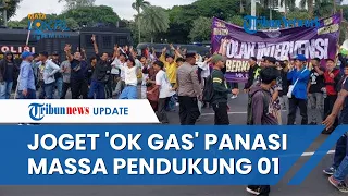 Massa yang Mengaku Mahasiswa Pendukung Prabowo-Gibran Joget 'Ok Gas' seusai Cekcok dengan Kubu 01