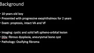 Left pterional approach for resection of spheno-orbital ossifying fibroma. Dr. Gmaan Alzhrani