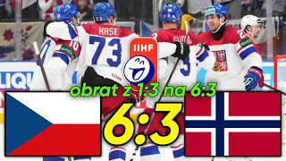 ČESKO vs NORSKO | 6:3 | Mistrovství světa v hokeji 2024 | SESTŘIH