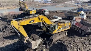 Two Caterpillar 385C Excavators Loading Trucks - Sotiriadis/Labrianidis Mining