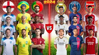 Portugal & Brazil & England 🆚 Madrid & PSG & Arsenal (Ronaldo, Kane, Neymar, Mbappe, Bellingham)💪⚽🔥