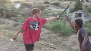 BOYS HAVING FUN OF SWORD FIGHTING, Plus, a short Action film at the end