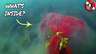 River Scuba Diving - Found a BIG RED BAG with something inside