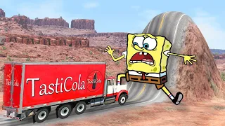 Please No ! Cars  crashes Spongebob vs Giant Bulge  Epic High Speed Jumps 🚓 BeamNG Drive Car Crashes