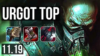 URGOT vs SHACO (TOP) | 10 solo kills, Rank 5 Urgot, 400+ games | KR Grandmaster | v11.19