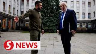 British PM Johnson meets with Ukraine President Zelenskiy in Kyiv