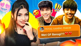 TOTAL GAMING SUPERCHAT ME😍| Omegle Reaction | Proposing Valentine on Omegle Ft.@TotalGaming093