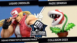 Collision 2023 - SSBU Squad Strike - Riddles (P1) vs Sparg0 (P2) - Top 8 - Winners Finals