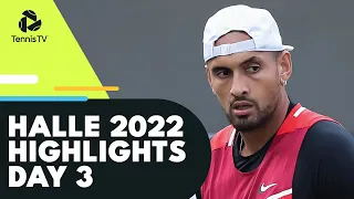 Medvedev vs Goffin; Tsitsipas & Kyrgios Battle | Halle 2022 Day 3 Highlights