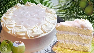 Coconut Layered Cake w/Coconut Sauce and Fresh Cream - Easy, Fluffy& Moist even in Fridge for Days!