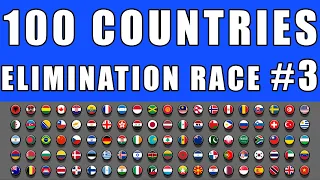 100 Countries Elimination Marble Race 3 in Algodoo  Marble Race King