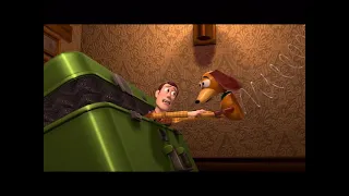 Toy Story 2 - The Toys tries to Rescue Woody at the Elevator/Pizza Anyone? Scene