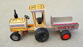 How to make Matchbox Tractor at Home | Diy Matchbox Tractor | Mini Tractor Science Project