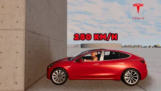 Tesla Model 3 vs Wall 250 KM/H - BeamNG.Drive | #elonmusk #carcrash