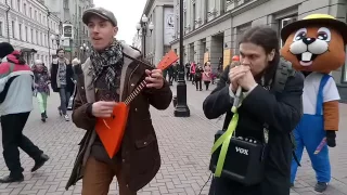 Balalaika & Harp // Arbat street blues music // Moscow, Russia