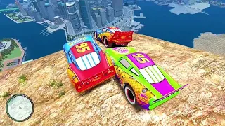 GTA 4 Dual Tone Lightning McQueen Cliff Drop Crash Testing Ep. 4 | GTA IV Disney Cars Mod