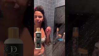 SHOWER WASH N GO | design essentials AFRICAN CHEBE  | natural hair wash day | length rentention