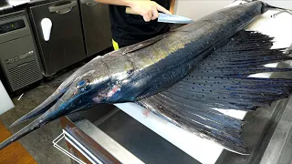 Filleting a 2m+ Swordfish Full of Parasites...