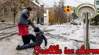 Seattle Ice storm 2022 /  Funny videos #1 #Seattle weather /funny ice fall videos compilation