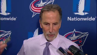 Coach Torts following the Blue Jackets win in OT