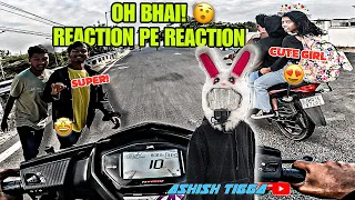 Bunny helmet cover🐰| Bunny reaction| public reaction🙄| #public #reaction #ntorq