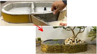 Creative ideas from cement! Make a beautiful mini aquarium.