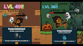 Today my accounts reached levels 36 and 49  in my game [evoworld]