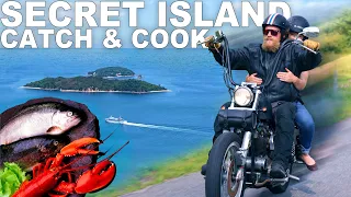 Motorcycle Island Camping & Trout Catch and Cook | Day 4 of 7 Motorcycle Camping Maine Adventure
