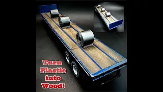 Fruehauf 40ft Flatbed Semi Trailer 1/25 Scale Model Kit Build How To Assemble Turn Plastic into Wood