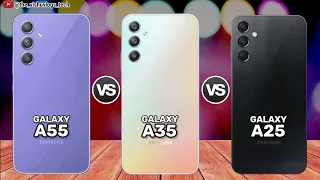 Galaxy A55 vs Galaxy A35 vs Galaxy A25 || Price ⚡ Compare Samsung Phone 🔥 Which is Better?