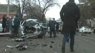 Массовое ДТП в центре Кропоткина