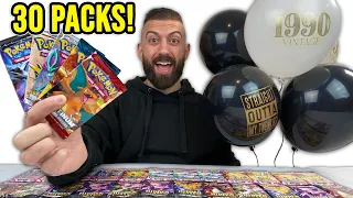 OPENING 30 POKEMON PACKS in 30 MINUTES on my 30th BIRTHDAY!