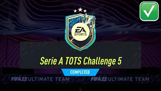 SERIE A TOTS CHALLENGE 5 SBC SOLUTION - FIFA 22 SERIE A TOTS CHALLENGE 5 SBC COMPLETED