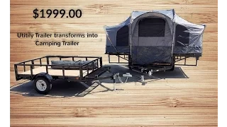 Camping Trailer and Utility Trailer 2 IN 1 COMBO #camping #tent #cozy #tenttrailer