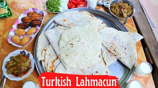 Cooking Lahmacun in the Village I Turkish Pizza Recipe