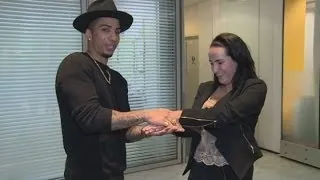 Magician Troy leaves reporter speechless with card trick that reveals her private details