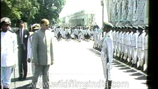 Rajiv Gandhi escapes an attempt on his life by a Sri Lankan Naval Cadet