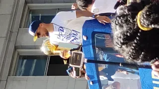 Stephen Curry Greeting Dubnation at the victory parade