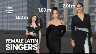 Latin Female Singers Height Comparison 3D
