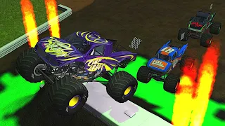 BeamNG.drive - Monster Jam Stunts, Jumps, Fails, Crushing cars, Crashes