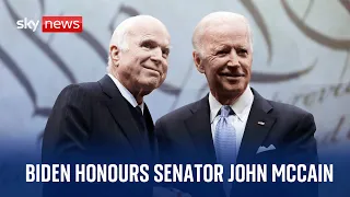 US President Joe Biden honours the legacy of Senator John McCain